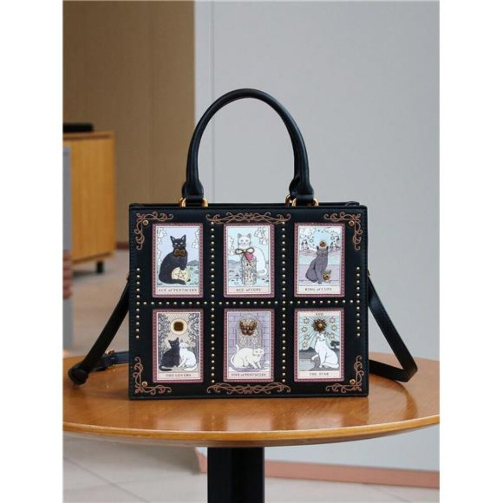 Tarot Card Diamond Cat Tote Bag - Picture 2 of 8